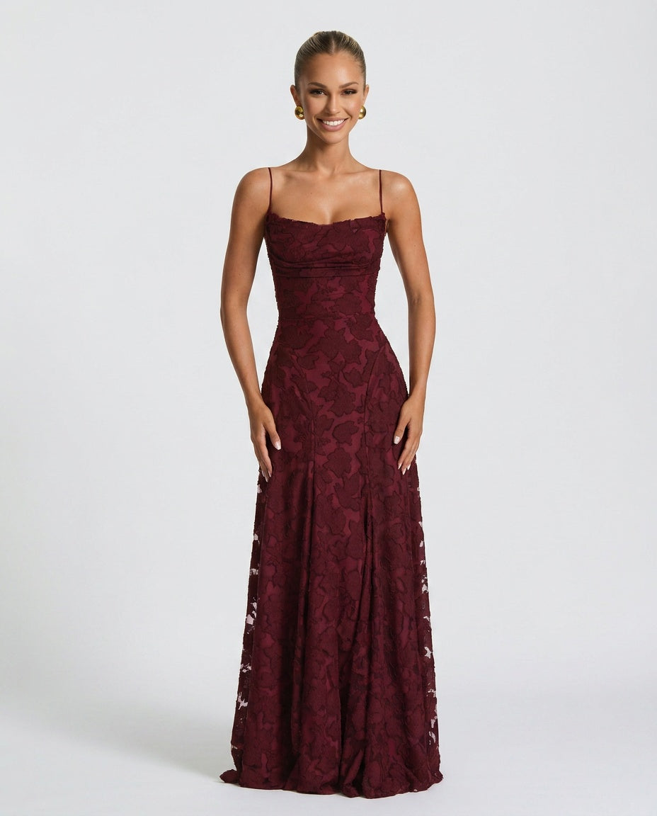 EVIE | Corset Lace-Up Back Maxi Dress