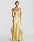 EVIE | Ruched Spaghetti Strap Maxi Dress