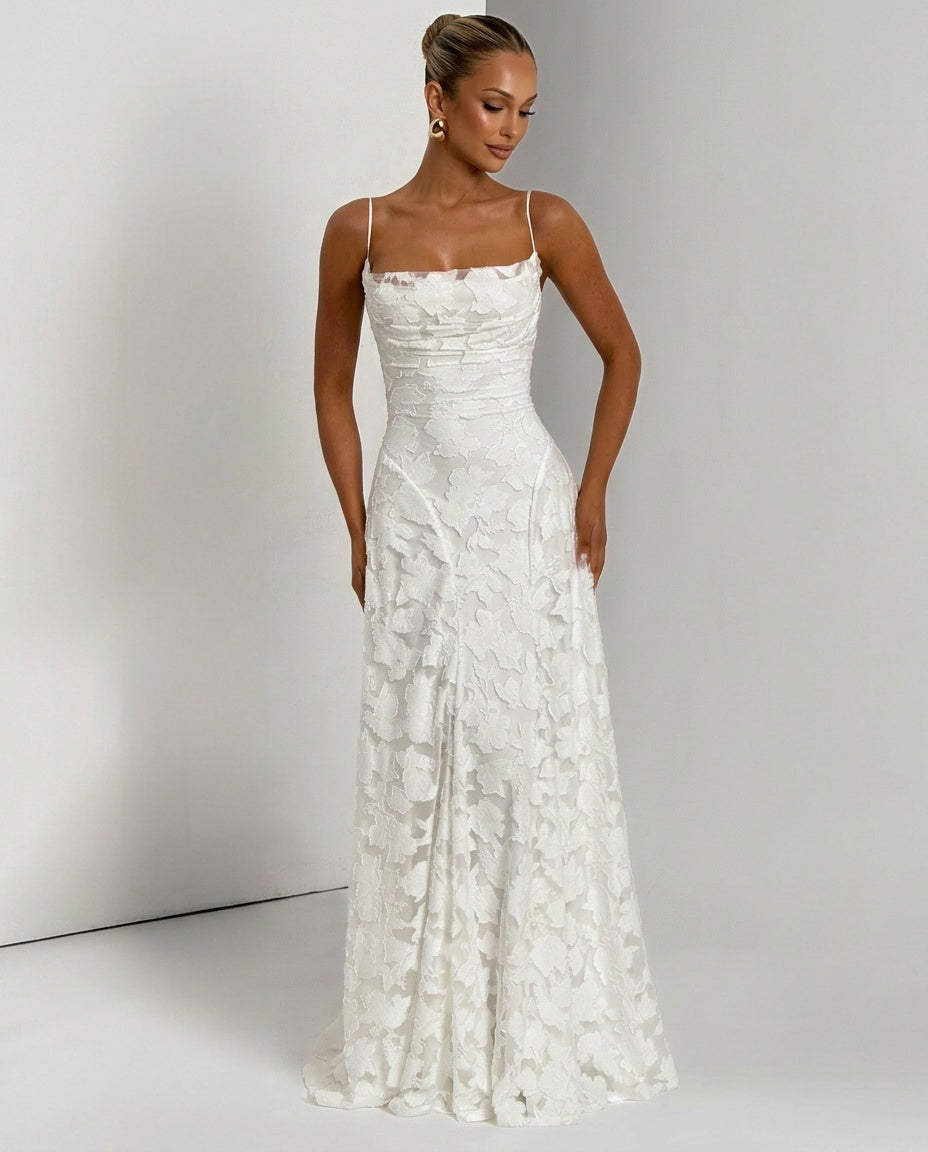EVIE | Corset Lace-Up Back Maxi Dress